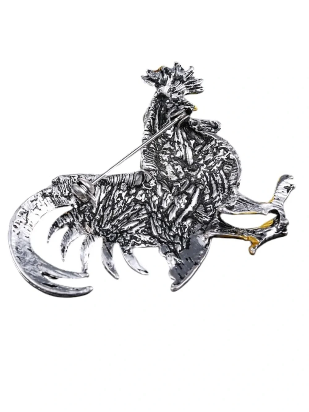 NWT Rhinestone Rooster Brooch Colorful Enamel Crystal Lapel Pin Gamecocks